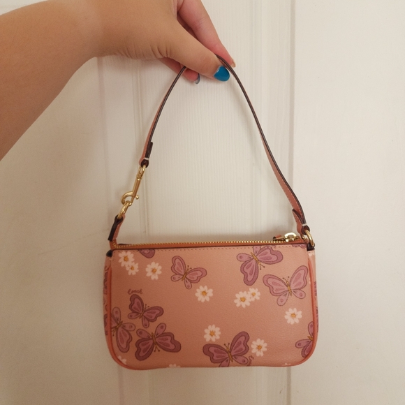 Coach Pink Butterfly Floral Nolita 19 and Card Holder - Picture 3 of 15